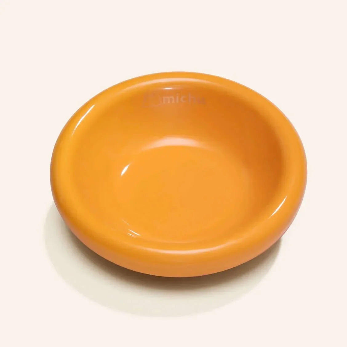Orange Michu pet bowl for cats and dogs, stylish and practical pet supply