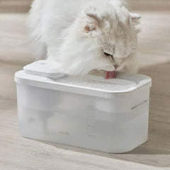 Michu Wireless Cat Water Fountain - Battery Operated Dispenser for Healthy Hydration with cat drinking water.