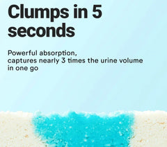 Clumping cat litter absorbs urine fast, forms tight clumps in 5 seconds for easy cleanup