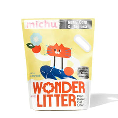 Michu Wonder Litter – unscented plant-based cat litter, made with guar, corn & tapioca, kitten safe, 2.5kg
