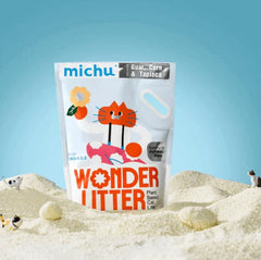 Michu Wonder Litter plant-based cat litter with guar, corn & tapioca, ideal for automatic boxes