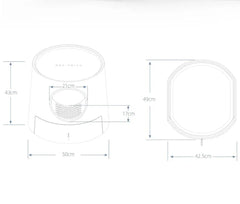 Dimensions and specifications of Michu XL Semi Closed Cat Litter Box with Scratch Pad.