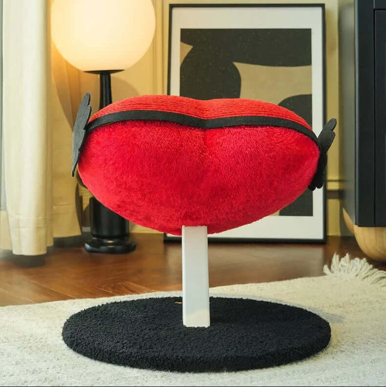 Vertical Heart-Shaped Cat Scratchers with Wings – Durable Natural Sisal Stretching Post