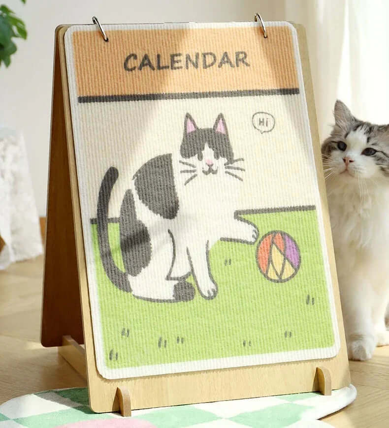 Cute cat-themed calendar with playful feline design, perfect for pet lovers and home decor