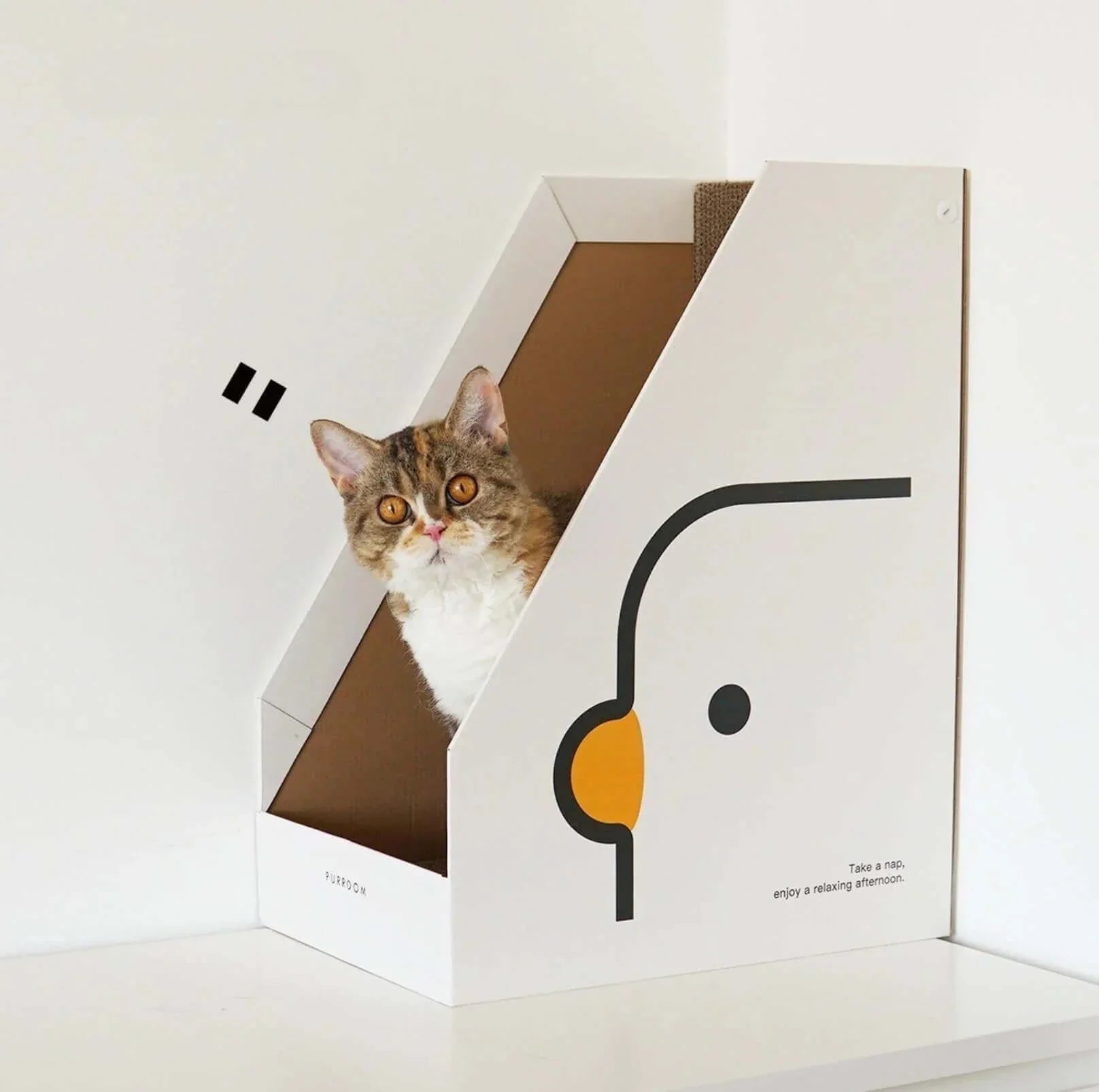 PURROOM Little Chick Series Vertical Cat Scratcher Box Cat Toy (Adjustable in height)-Petroom