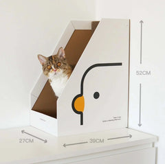 PURROOM Little Chick Series Vertical Cat Scratcher Box Cat Toy (Adjustable in height)-Petroom