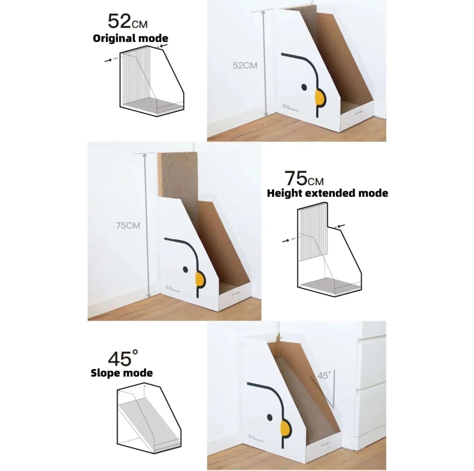 PURROOM Little Chick Series Vertical Cat Scratcher Box Cat Toy (Adjustable in height)-Petroom