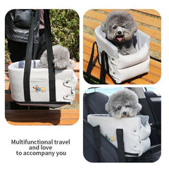 Petroom Car Dog Bed Pet Travel Carrier With Safety Strap-Petroom