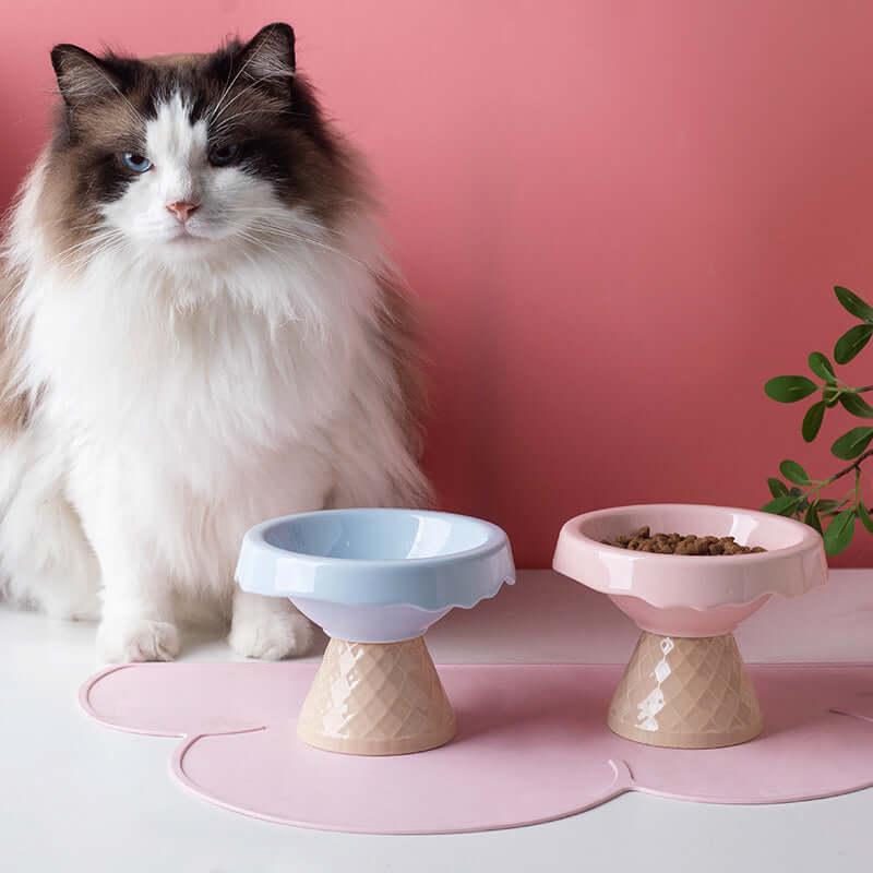 Petroom Ceramic Ice Cream Shape Pet Food Bowl Water Bowl-Petroom