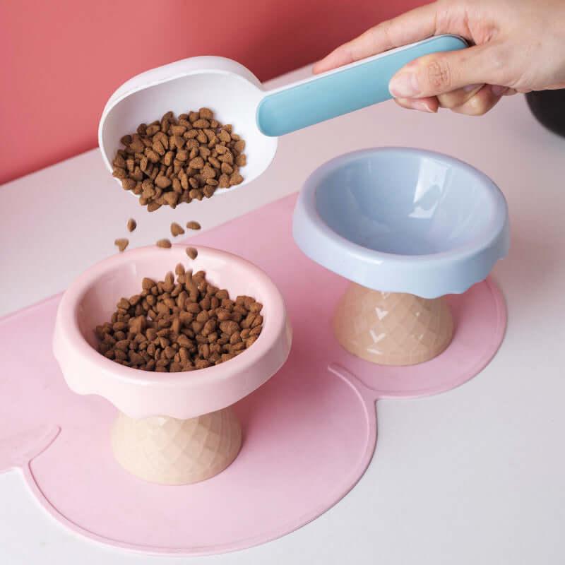 Petroom Ceramic Ice Cream Shape Pet Food Bowl Water Bowl-Petroom