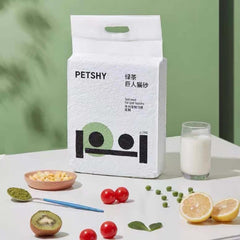 PETSHY green tea cat litter bag with fresh fruit and milk, stylish pet supplies for cats