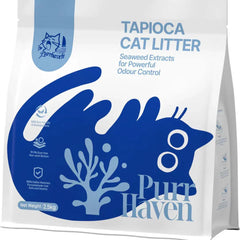 Purr Haven Tapioca Cat Litter with Seaweed Extracts for Odour Control, 2.5kg bag