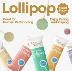 Colorful pet treat lollipops for cats and dogs, mixed flavor bonding treats for play and training