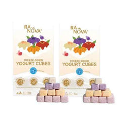 Ranova freeze-dried yogurt cubes for cats and dogs, colorful pet treats in purple, yellow, pink