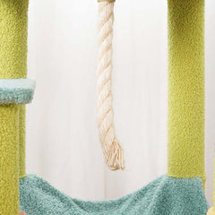 Tall Cat Tree Multi-Level Aesthetic Cat Tower with Sisal Posts 154cm features a durable climbing rope for playful cats.