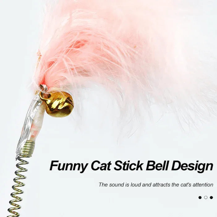 Cat Toy with Bell Feather – Interactive Cat Stick for Cats-Petroom