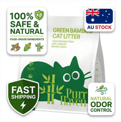 Green Bamboo Cat Litter with natural odor control, safe & natural ingredients, AU stock, fast shipping