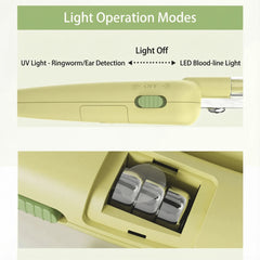 AIWO Banana-Shaped Pet Nail Clippers - LED Light Grinding File with various light operation modes