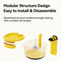 Modular structure design of AIWO Wireless Pet Water Fountain - Bee Series Gen 2 for easy installation and cleaning.