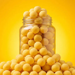 PawDry Freeze-Dried Quail Egg Yolk 100g in a jar, nutrient-dense treats for cats, natural pet supplement.