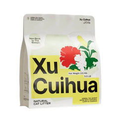 Xu Cuihua natural cat litter with green tea scent, made from corn & cassava, non-stick formula, 2.5kg bag
