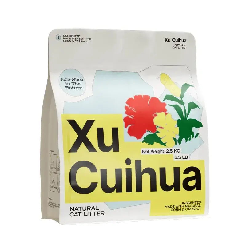 Xu Cuihua natural unscented cat litter made with corn & cassava, non-stick formula, 2.5kg bag