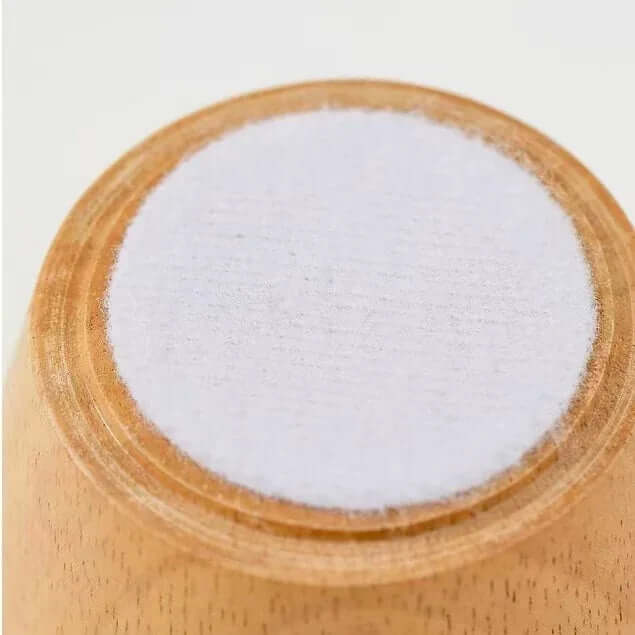 Wooden pet bowl with white non-slip silicone base for cats and dogs