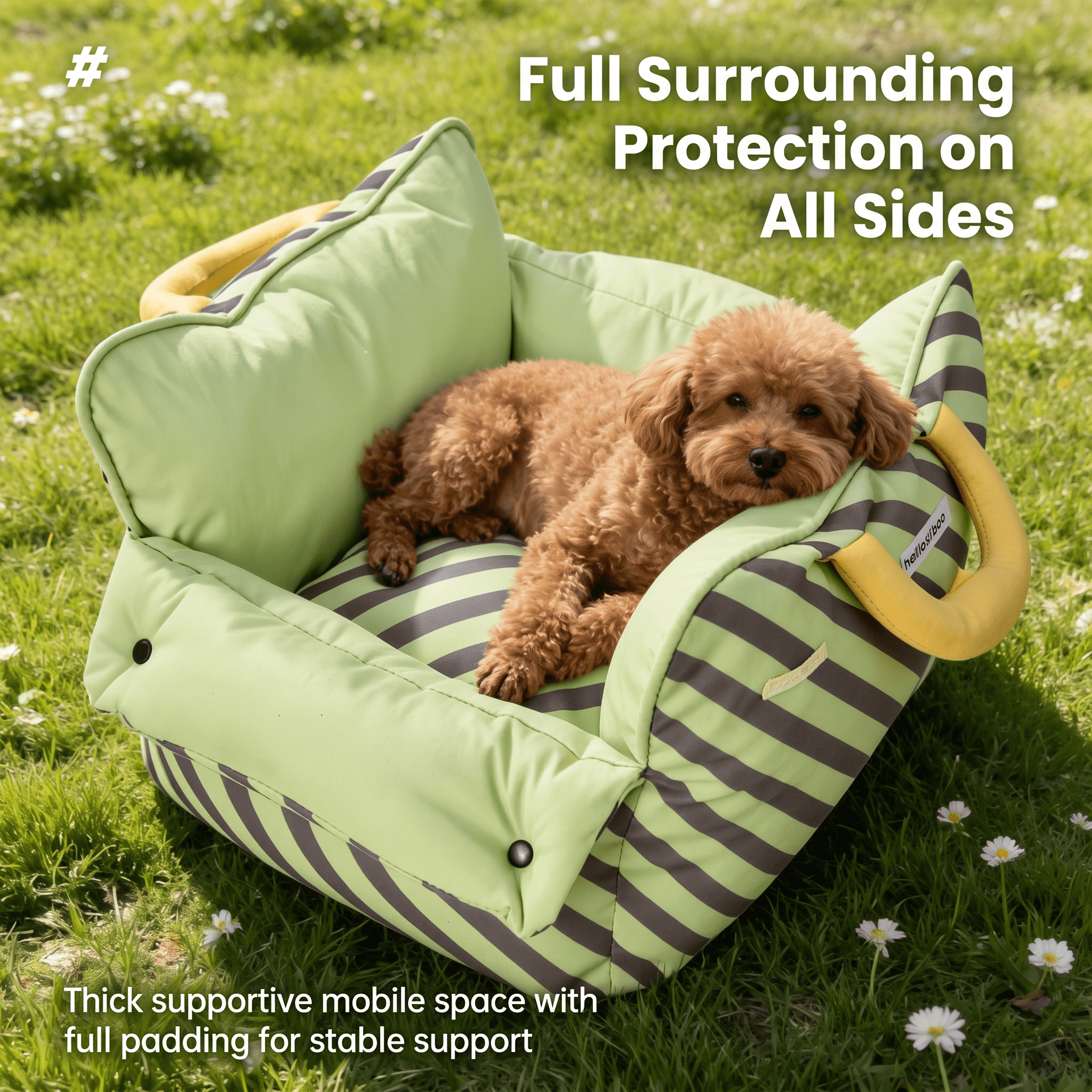 Dopamine-Styled Dog Travel Car Seat - Vibrant Macaron Safety Sofa for Dogs & Cats, providing full protection with thick padding.