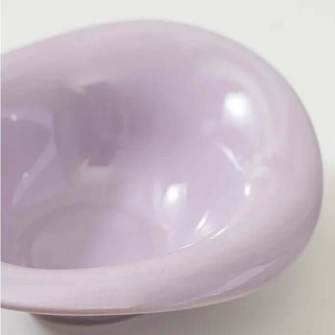 Lavender ceramic pet bowl for cats and dogs, smooth glossy finish, stylish pet supply