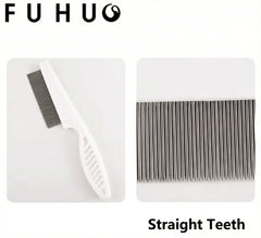 FUHU Professional Pet Grooming Comb with straight teeth design for effective pet grooming and deshedding.