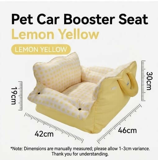 Dopamine-Styled Dog Travel Car Seat - Vibrant Macaron Safety Sofa for Dogs & Cats in Lemon Yellow