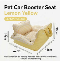 Dopamine-Styled Dog Travel Car Seat - Vibrant Macaron Safety Sofa for Dogs & Cats in Lemon Yellow