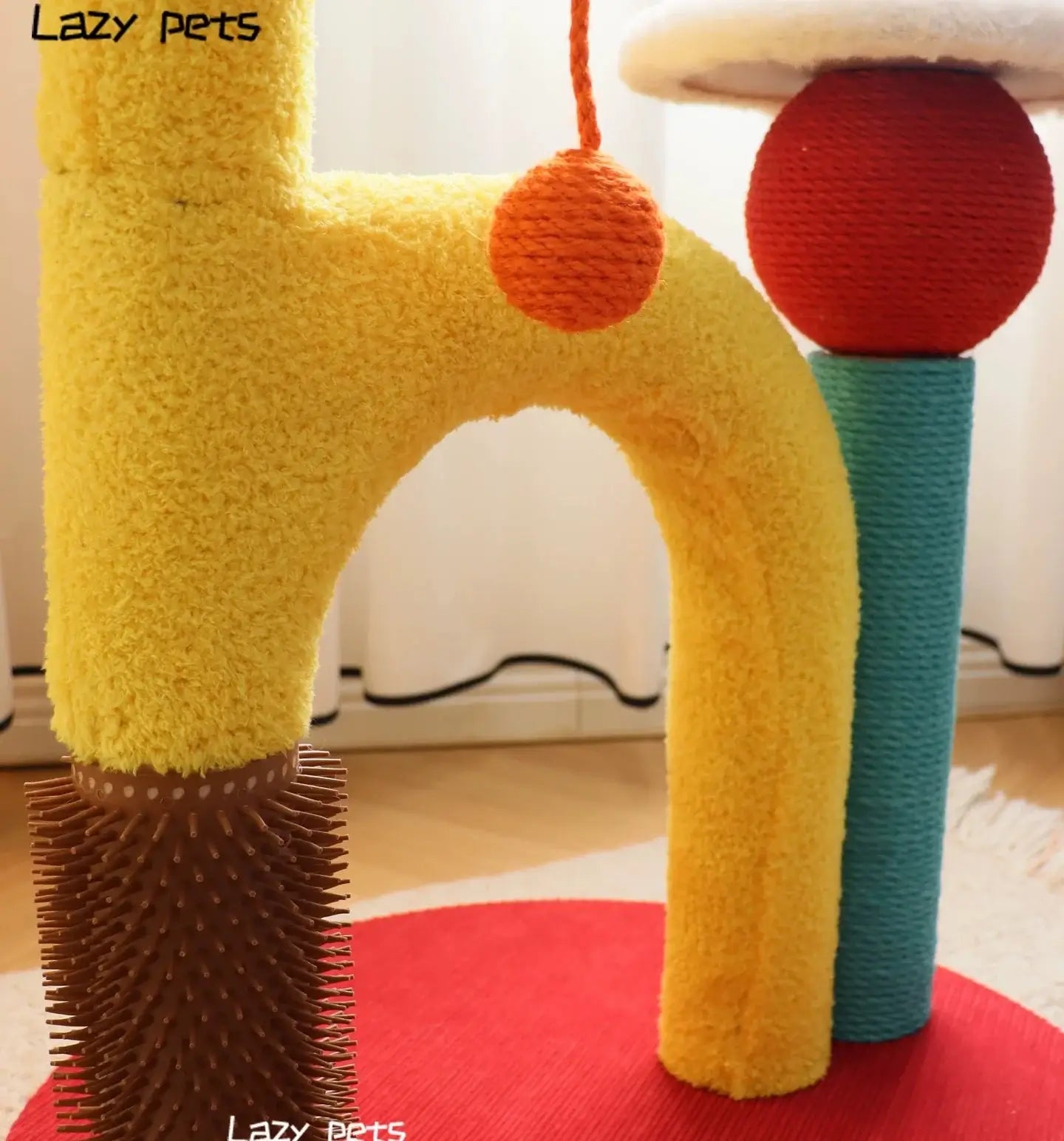 Lotus Flower Cat Tree Tower — 68cm Arch Cat Scratcher with Sisal Post & Flower Nest in vibrant colors.