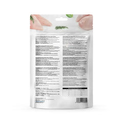 RANOVA Freeze Dried Raw Food Chicken Cubes For Cats 50g back packaging showing natural ingredients and nutritional information.