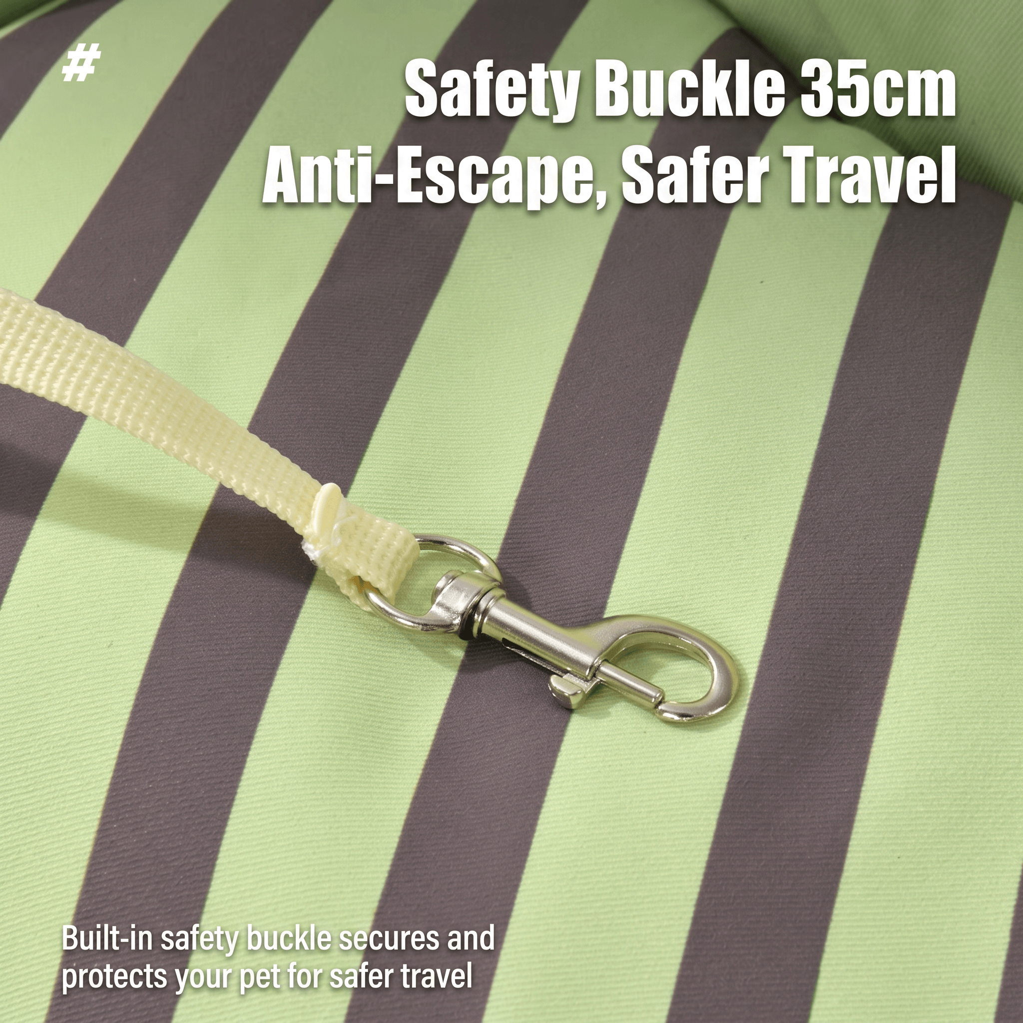 Safety buckle for Dopamine-Styled Dog Travel Car Seat - Vibrant Macaron Safety Sofa for Dogs & Cats ensuring secure travel.