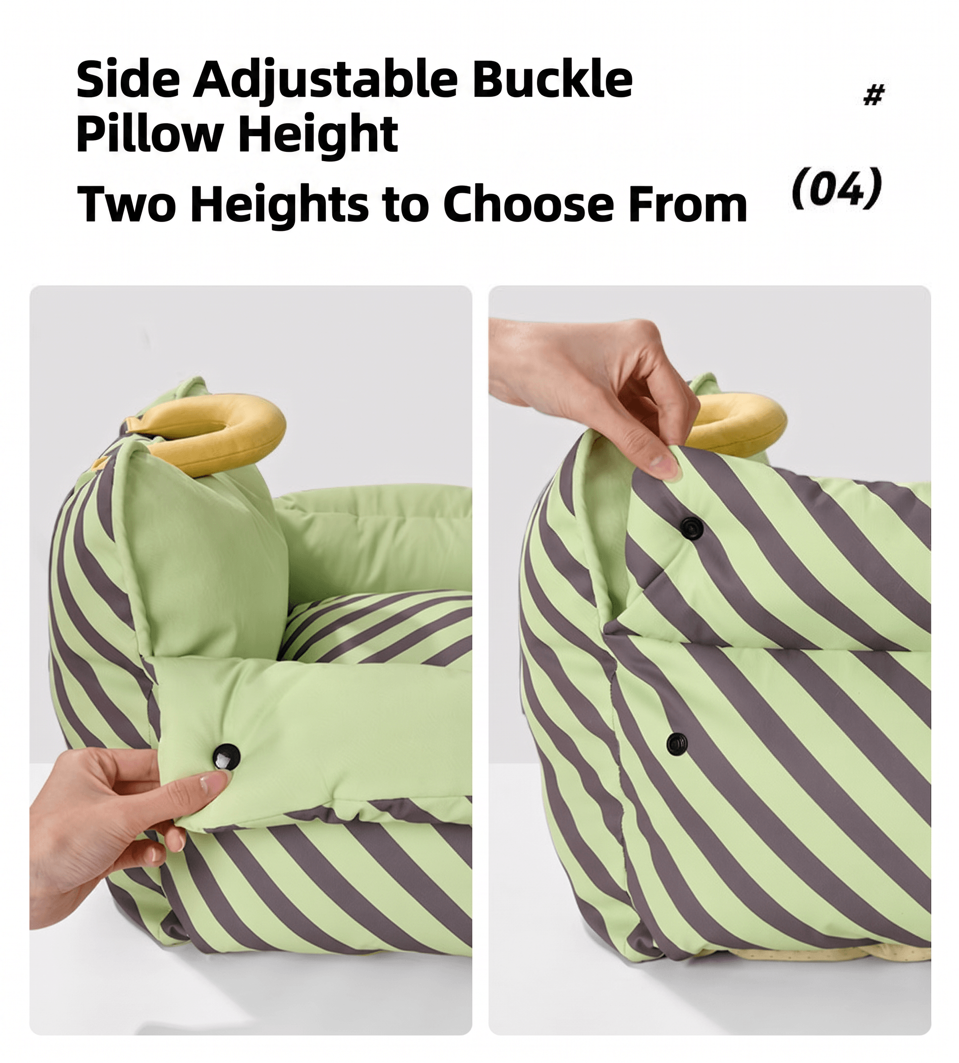 Dopamine-Styled Dog Travel Car Seat - Vibrant Macaron Safety Sofa for Dogs & Cats with adjustable pillow height.
