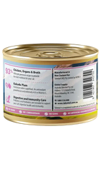 Talentail Ultimate New Zealand Chicken Mousse Cat Wet Food 180g can showing 93% chicken, organs & broth ingredients.