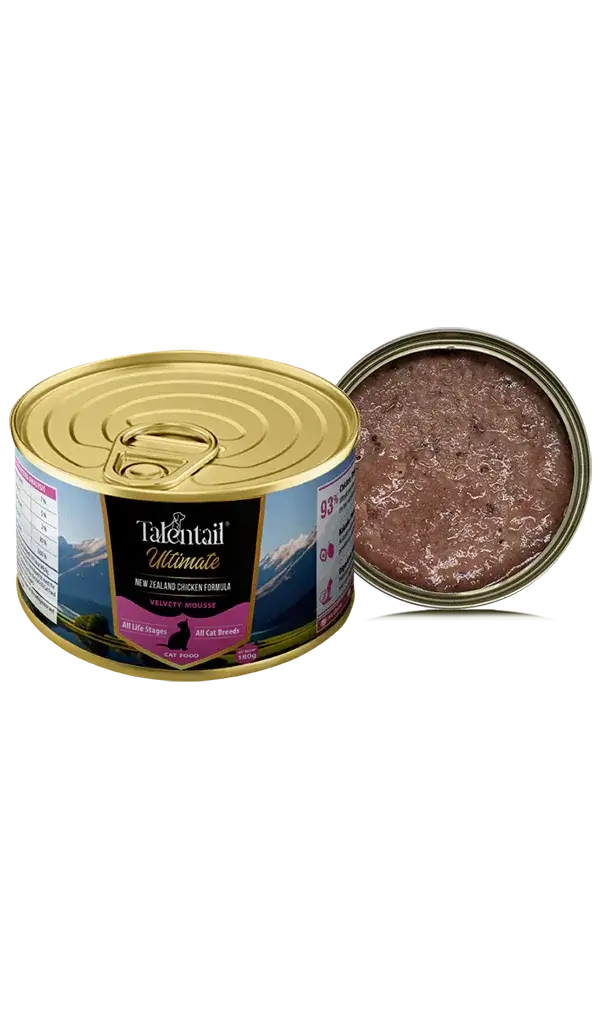 Talentail Ultimate New Zealand Chicken Mousse Cat Wet Food 180g can with mousse texture and free-range chicken ingredients