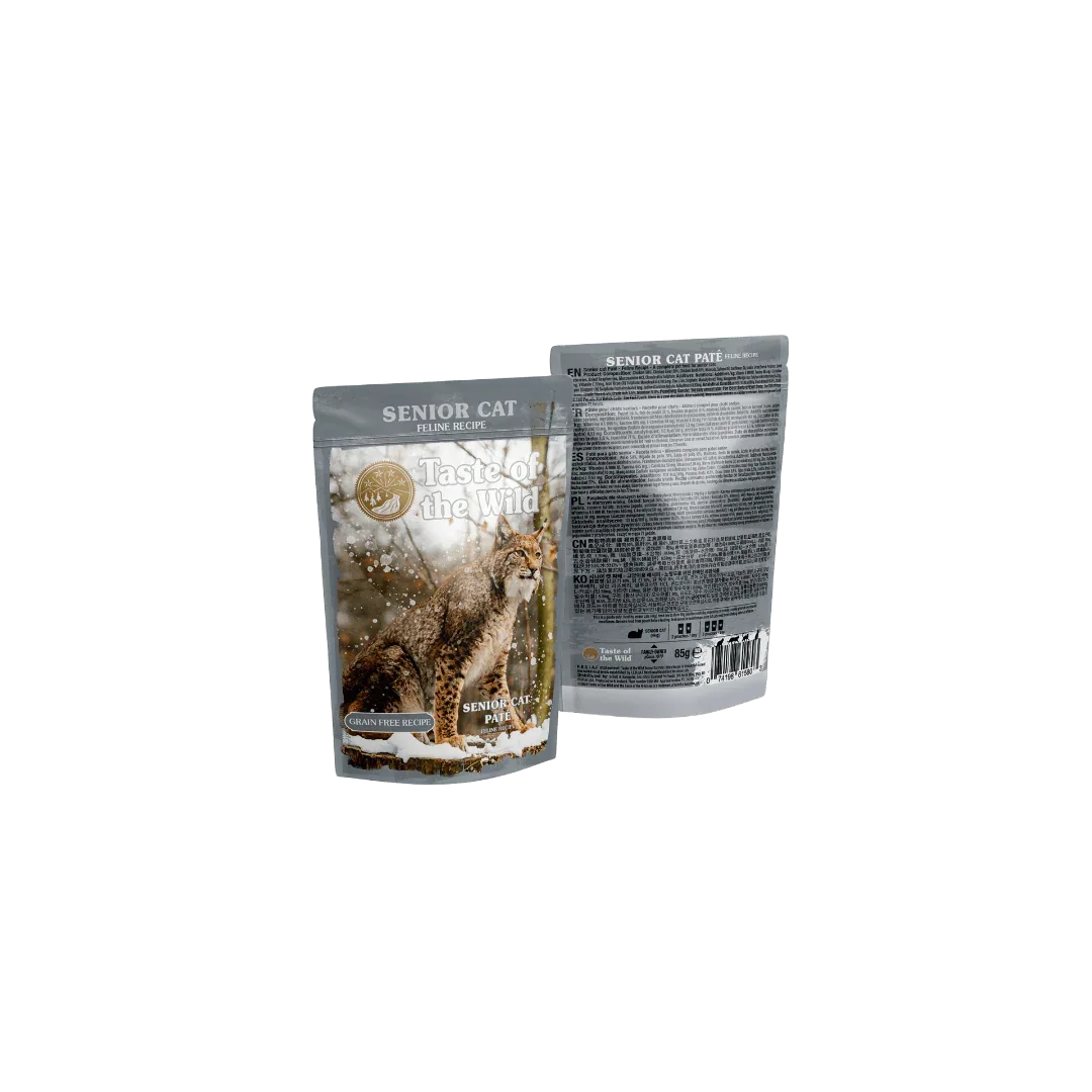 Taste of the Wild Grain-Free Senior Cat Recipe - Chicken Pate 85g x 12 Pack wet cat food pouches