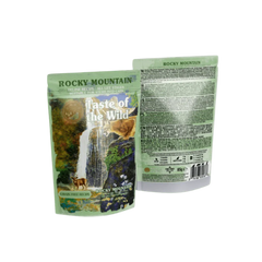 Taste of the Wild Grain-Free Rocky Mountain Feline Recipe - Chunks in Gravy 85g x 12 Pack packaging with product details.