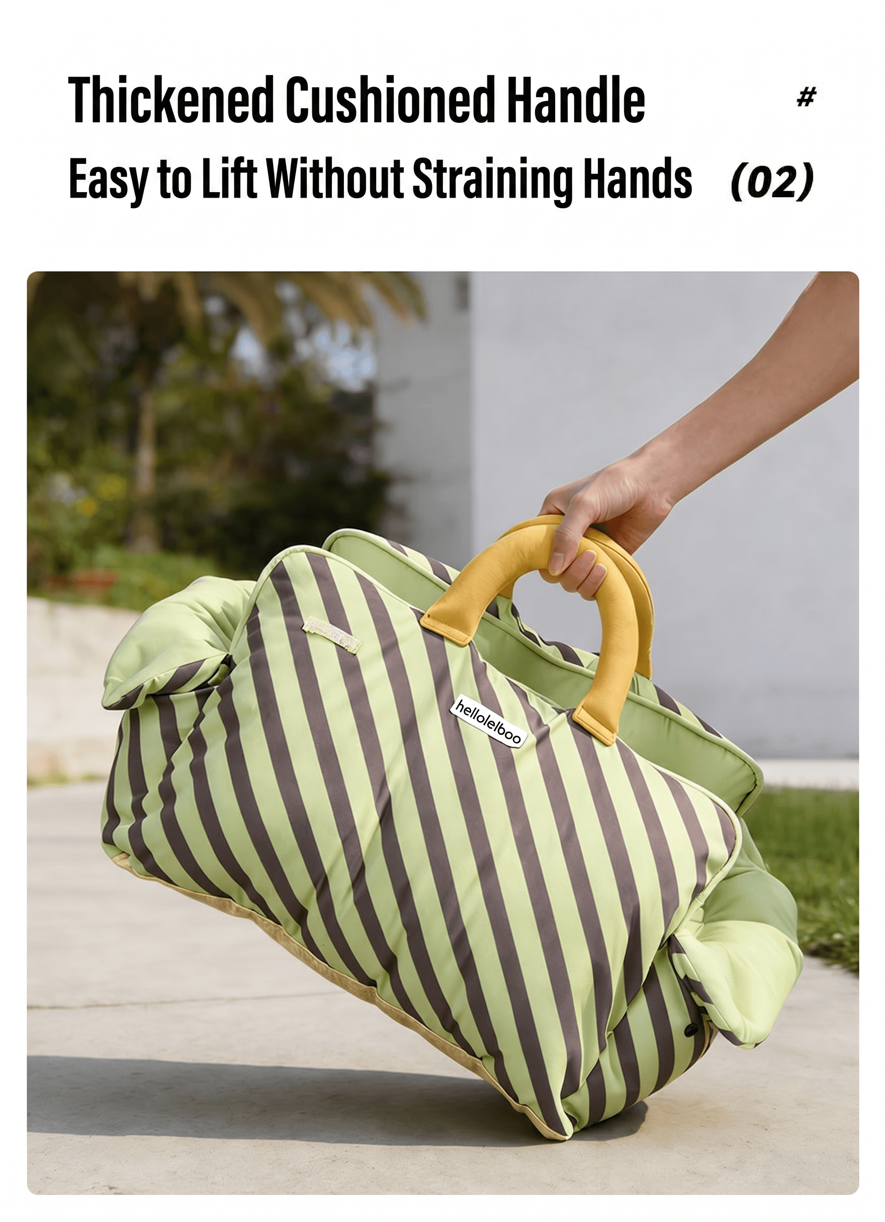 Thickened Cushioned Handle of the Dopamine-Styled Dog Travel Car Seat for easy lifting without straining hands.