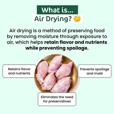 What is Air Drying? Explanation of air drying method with benefits like retaining flavor and preventing spoilage.