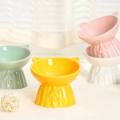 Cute Cat Shape Ceramic Pet Bowl