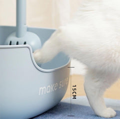 Makesure Open Cat Litter Tray Cat Litter Box (Litter mat included)