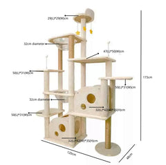 Ella's Castle Super Large Cat Tree -9 Tiers, Height 173cm