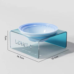 Acrylic Elevated Ceramic Pet Bowl Multicolor