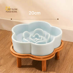 Ceramic Slow Feeder Bowl Flower Shape For Cat and Dog