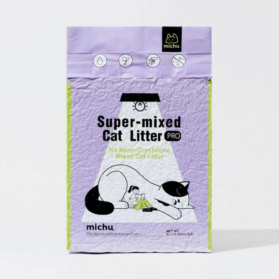 Michu Premium Mixed Tofu Cat Litter Pro Gen2 6L- Superb in Flushable, Eco-Friendly & Odour-Control