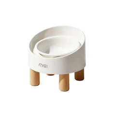 Makesure Elevated Ceramic Pet Bowl with Wooden Stand