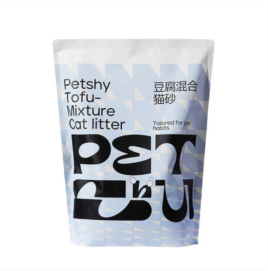 Petshy 2mm Coconut Tofu Cat Litter Fine Mixed Bentonite Deodorant Dust-free 2kg